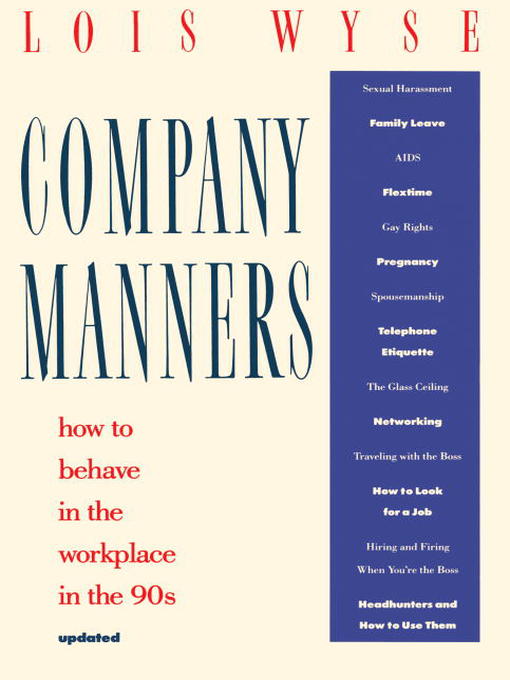 Title details for Company Manners by Lois Wyse - Available